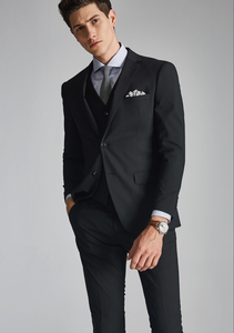 Anthony Groom Black Suit, Vest, Pants (3 Piece)
