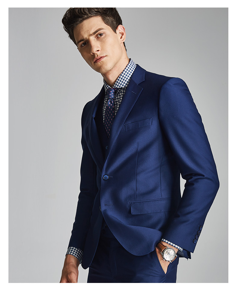 Anthony Groom Blue Suit Vest Pants 3 Piece WeddingConfetti