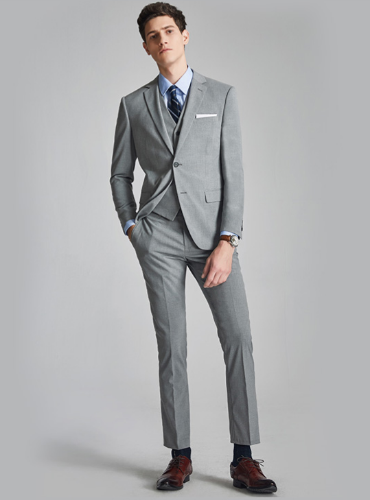 Mens gray sales suit vest