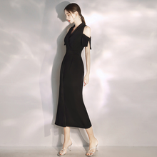 Load image into Gallery viewer, The Riley Black Off Shoulder Dress