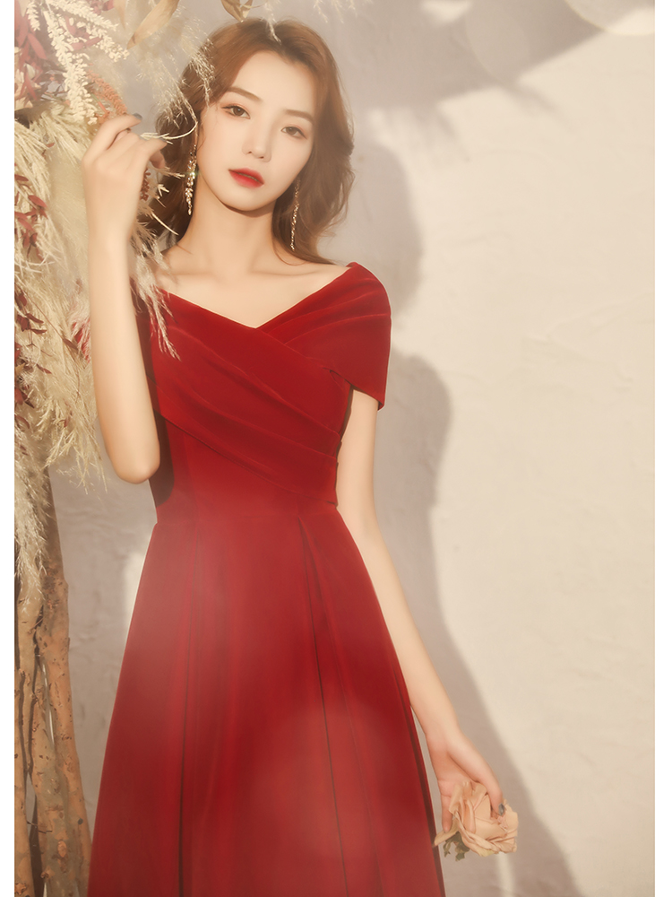 Red midi sales evening dress