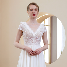 Load image into Gallery viewer, The Galilea Wedding Bridal Short Sleeves Lace Gown