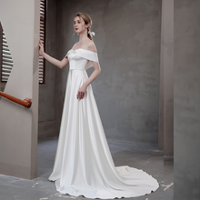 Load image into Gallery viewer, The Giuliana Wedding Bridal Satin Off Shoulder Gown