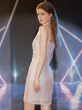 Load image into Gallery viewer, The Ursula White Short Sequined Dress