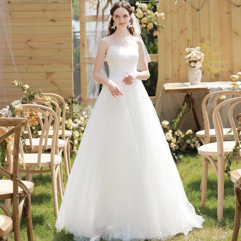 Wedding gowns with straps on sale