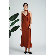Load image into Gallery viewer, The Fernanda Satin Dress (With Drape)