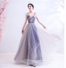Load image into Gallery viewer, The Kaia Purple Sleeveless Ombre Gown