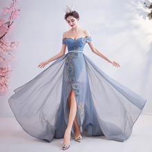 Load image into Gallery viewer, The Kaylee Off Shoulder Gown (Available in 2 Colours)