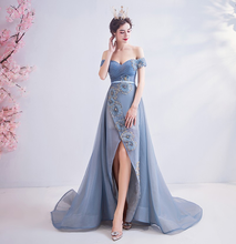Load image into Gallery viewer, The Kaylee Off Shoulder Gown (Available in 2 Colours)