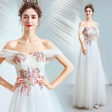 Load image into Gallery viewer, The Keira White Off Shoulder Tulle Gown