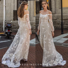 Load image into Gallery viewer, The Carington Wedding Bridal Off Shoulder Long Sleeves Gown