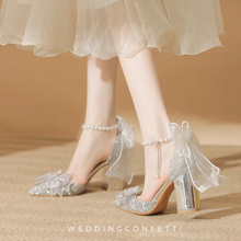 Load image into Gallery viewer, The Halifax Wedding Bridal Silver Heels