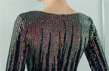 Load image into Gallery viewer, The Pandora Red/ Champagne Gold/Blue/Green/Black Long Sleeves Glitter Dress (Available in 5 colours)