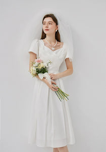The Emmie Wedding Bridal Midi Dress (Available in 2 colours)