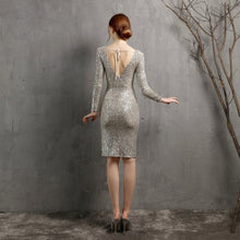 Load image into Gallery viewer, The Regine Long Sleeves Sequined Toga Short Dress (Available in 5 Colours)