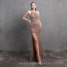 Load image into Gallery viewer, The Gina Halter White/Pink/Green/Grey/Black/Red/Gold Glitter Dress