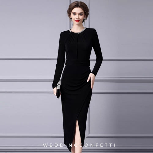 The Florence Long Sleeve Black Dress