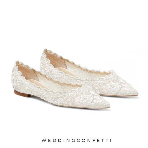 The Fel Wedding Bridal White Flats