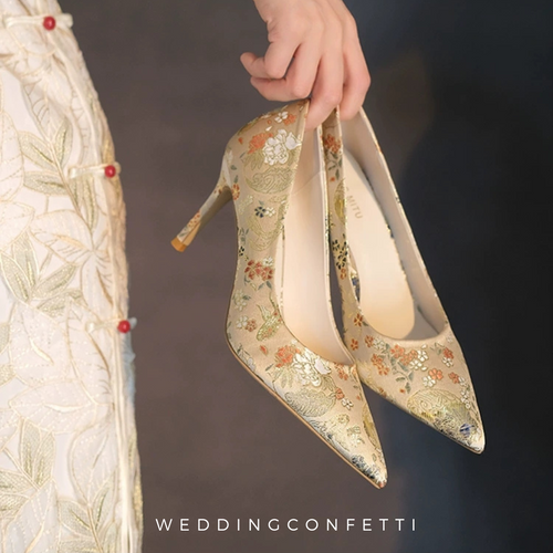 The Yuan Oriental Floral Heels