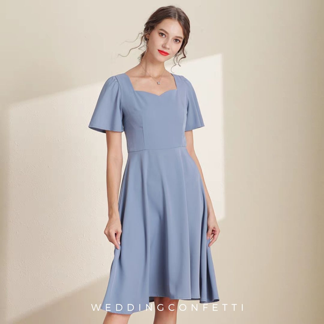 chantel blur mini dress The Chantel Blue Short Dress – WeddingConfetti