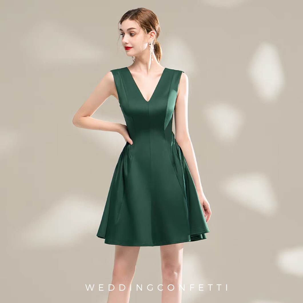 The Sapphire Green Sleeveless Tea Length Dress