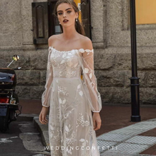 Load image into Gallery viewer, The Carington Wedding Bridal Off Shoulder Long Sleeves Gown