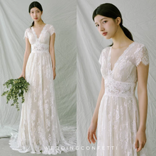 Load image into Gallery viewer, The Brentwood Wedding Bridal Short Sleeves Gown