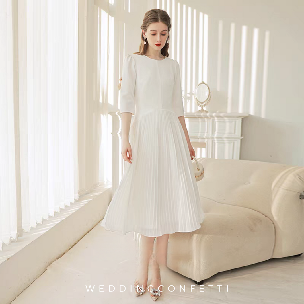 The Dasha White Long Sleeves Dress