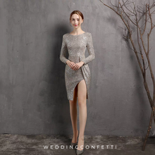 Load image into Gallery viewer, The Regine Long Sleeves Sequined Toga Short Dress (Available in 5 Colours)