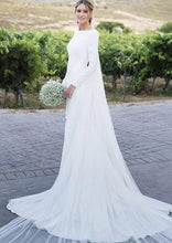 Load image into Gallery viewer, The Premala Bridal Long Sleeves White Gown (Customisable)