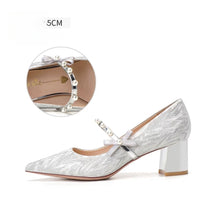 Load image into Gallery viewer, The Hiryu Wedding Bridal Champagne Gold/Silver Heels (Available in 3 Heights)