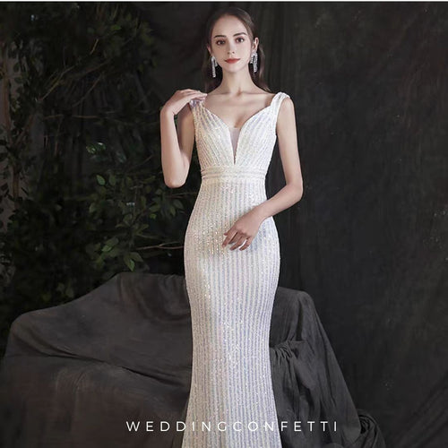 The Lerenta White Sequined Dress