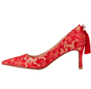 The Jin Oriental Floral Heels (Available in 2 Colours)