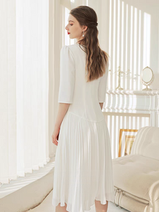 The Dasha White Long Sleeves Dress