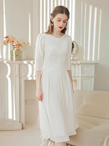 The Dasha White Long Sleeves Dress