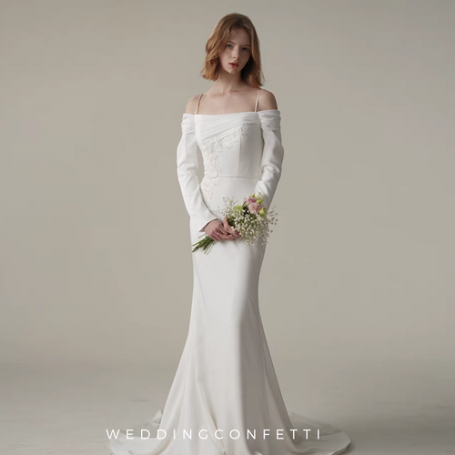 The Stirling Wedding Bridal Off Shoulder Long Sleeves Gown