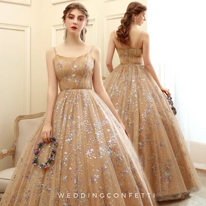Gold ball 2025 gown prom dress
