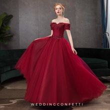 Load image into Gallery viewer, The Melvy Red Off Shoulder Ball Gown (Available in 3 Colours)