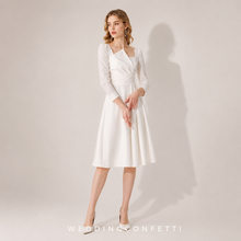 Load image into Gallery viewer, The Ava Off White Sleeve Structured Dress (Available in 2 Designs)