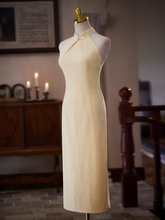 Load image into Gallery viewer, The Peony Yellow Cheongsam Gown - WeddingConfetti