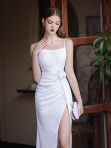 The Sleeveless High Slit Sequined Dress (Available in 2 Colours)