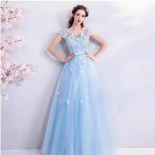 Load image into Gallery viewer, The Mikayla Allure Blue Sleeveless Gown