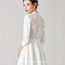 Load image into Gallery viewer, The Rochelle Short Lace Back Gown - WeddingConfetti