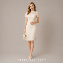 Load image into Gallery viewer, The Blanca Short Sleeve Cheongsam Gown