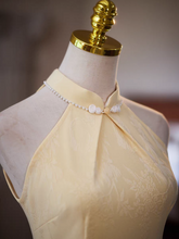 Load image into Gallery viewer, The Peony Yellow Cheongsam Gown - WeddingConfetti