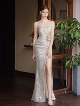 Load image into Gallery viewer, The Sleeveless High Slit Sequined Dress (Available in 2 Colours)