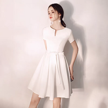 Load image into Gallery viewer, The Rishella Wedding Bridal White Short Sleeve Dress