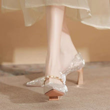 Load image into Gallery viewer, The Hiryu Wedding Bridal Champagne Gold/Silver Heels (Available in 3 Heights) - WeddingConfetti