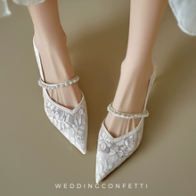 Load image into Gallery viewer, The Aspher Wedding Bridal Silver Heels