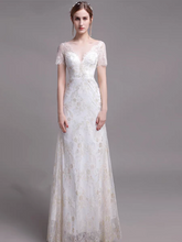 Load image into Gallery viewer, The Riley Wedding Bridal Short Sleeves Gown - WeddingConfetti